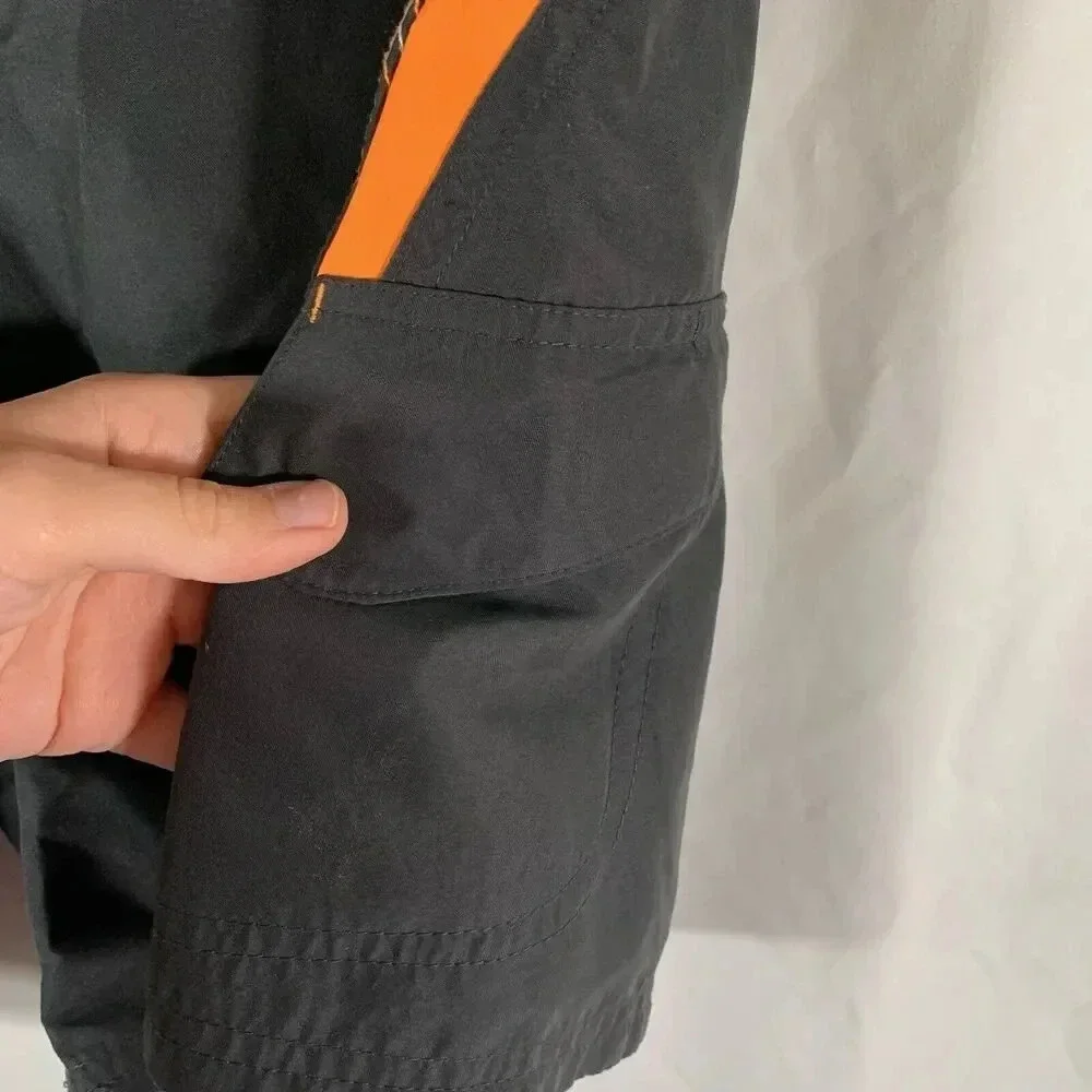 Nike Swim Trunks Men's Medium Grey Orange Lined Drawstring Pockets